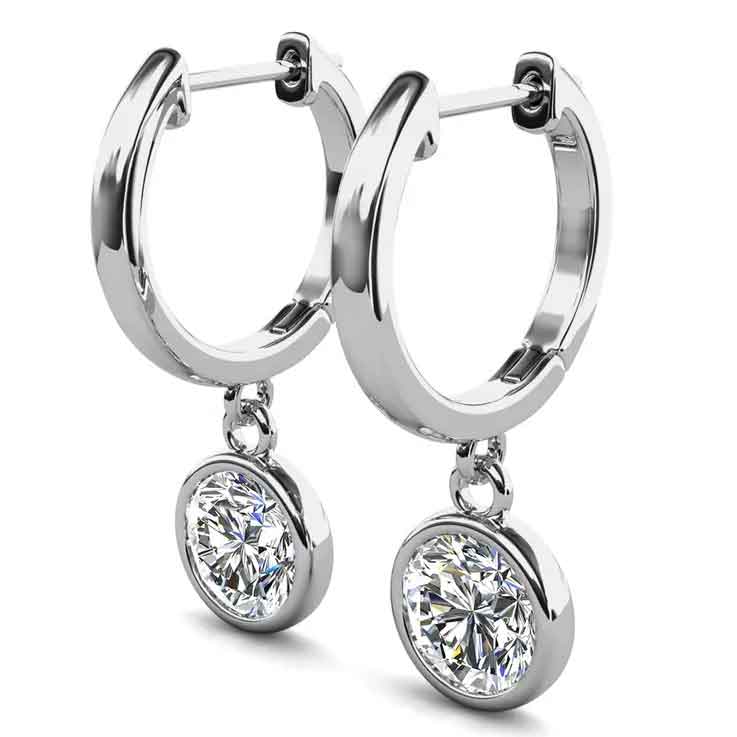Round Cut Cubic Zirconia in 925 Sterling Silver Earrings 2