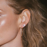 0.70 TCW Round Cut Moissanite Hoops Earrings in Gold 5