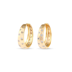 0.45 TCW Round Cut Moissanite Hoops Earrings in Gold