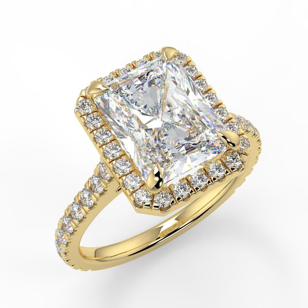 Stunning 2.45 CT Radiant Moissanite Engagement Ring with Halo & Pave Design 1