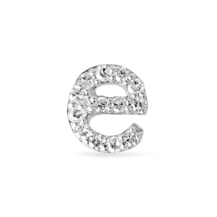 0.20 CT Round Moissanite Diamond Initial Asymmetric Necklace in Solid Gold 6