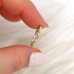 Stunning 0.07 TCW Round Moissanite Stones Leaf Nesting Metal Wedding Bands 4
