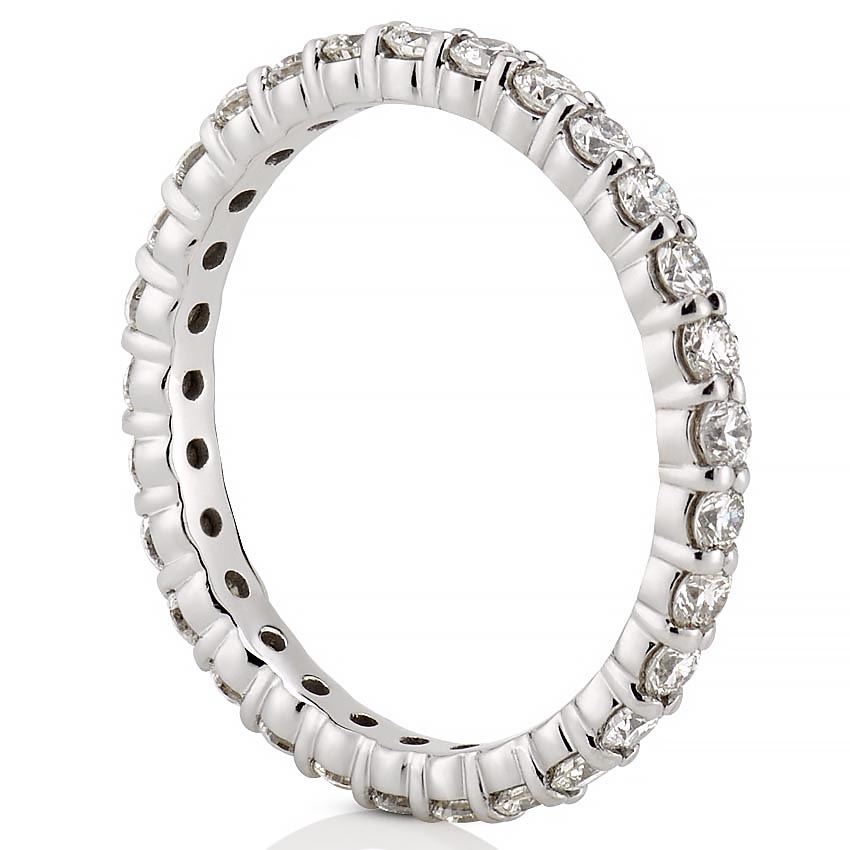 Stunning 1.0 CT Round Moissanite Stones Full Eternity Wedding Bands 4