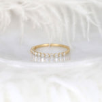 Stunning 0.38 TCW Round Moissanite Stones Half Eternity Wedding Bands 1