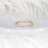 Stunning 0.38 TCW Round Moissanite Stones Half Eternity Wedding Bands 1