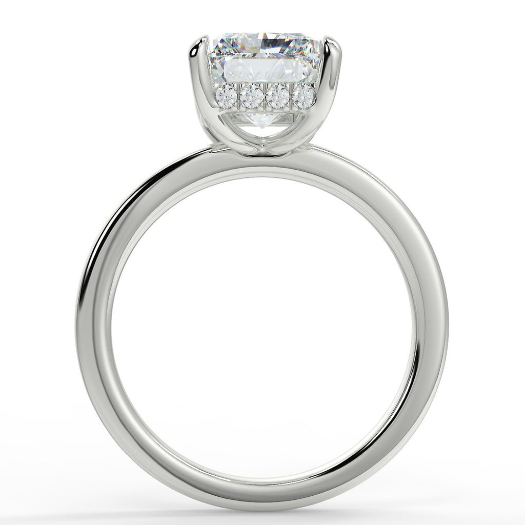 Stunning 2.45 CT Radiant Moissanite Engagement Ring with Hidden Halo Design 6