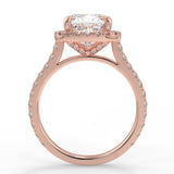 Stunning 2.40 CT Cushion Moissanite Engagement Ring with Halo & Pave Design 9