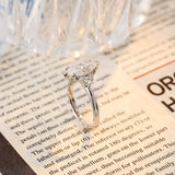 Stunning 3.0 CT Marquise Cut Moissanite Engagement Ring with Cluster Design 8