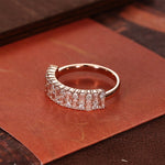 1.0 TCW Baguette & Round Cut Moissanite Bridal Wedding Band 5
