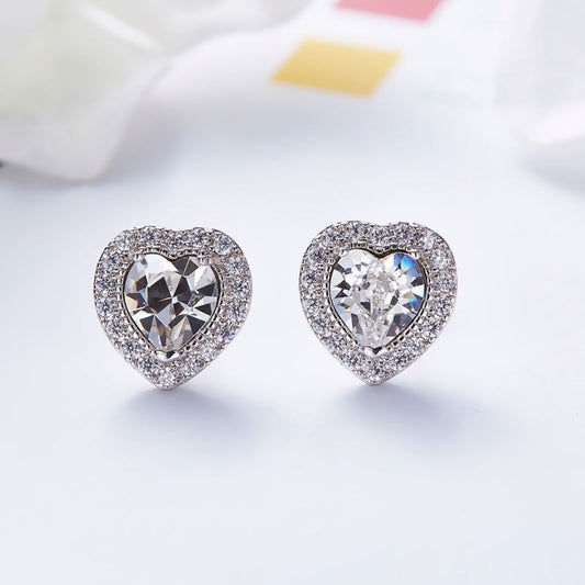 Round Cut Cubic Zirconia in 925 Sterling Silver Earrings 2