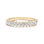 Stunning 0.4 TCW Marquise Moissanite Stones with Half Eternity Wedding Band 1