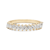 Stunning 0.4 TCW Marquise Moissanite Stones with Half Eternity Wedding Band 1