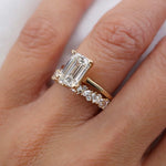 Stunning 0.4 TCW Baguette, Round & Marquise Moissanite Stones Half Eternity Wedding Band 4