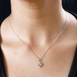 Round Cut Cubic Zirconia in 925 Sterling Silver Necklace 2