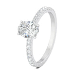 Stunning 0.5 CT Oval Moissanite Stones Engagement Ring In Pave Design 2