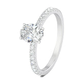 Stunning 0.5 CT Oval Moissanite Stones Engagement Ring In Pave Design 2