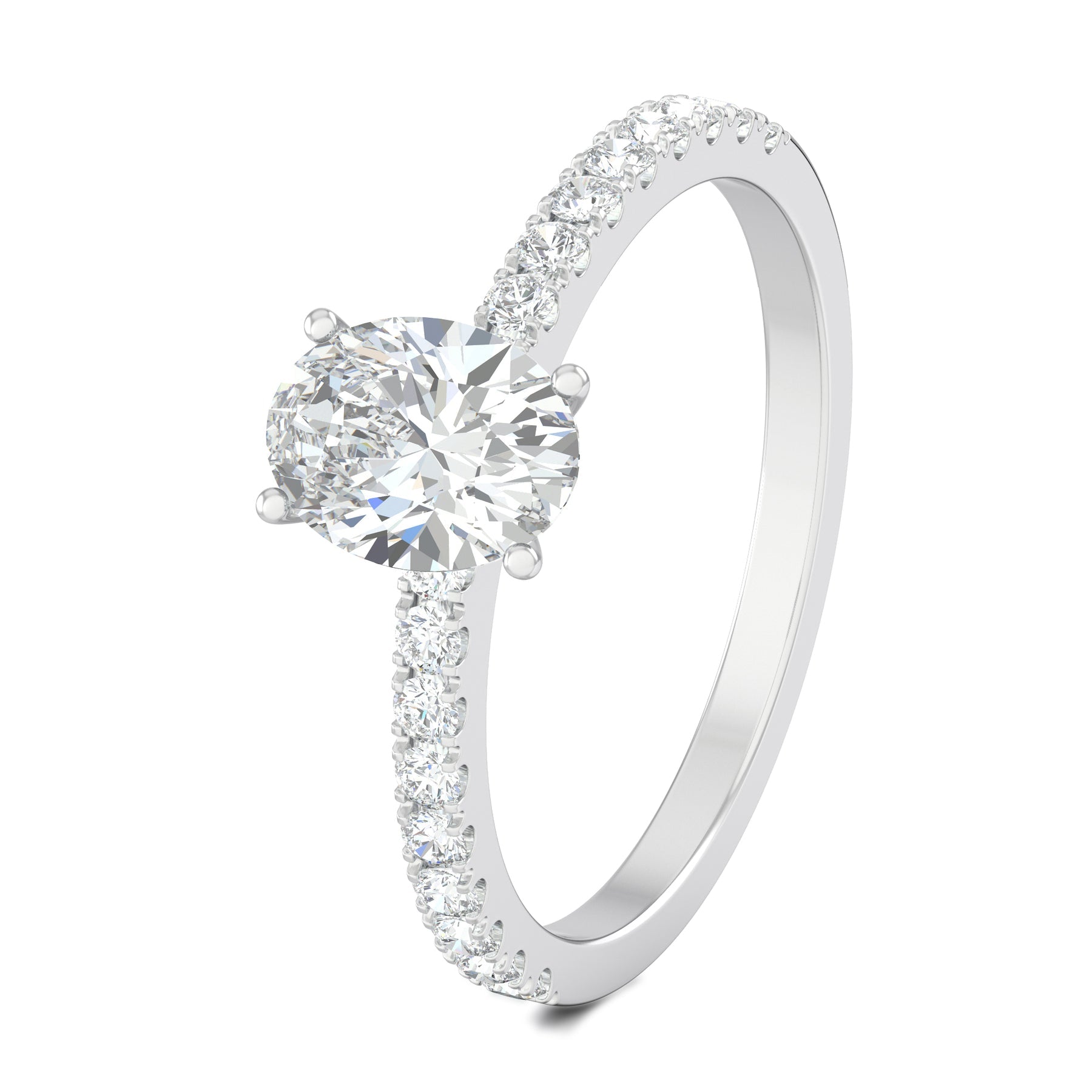 Stunning 0.5 CT Oval Moissanite Stones Engagement Ring In Pave Design 2