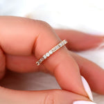 Stunning 0.67 CT Round & Baguette Moissanite Stones Vintage Wedding Band 8