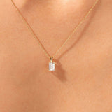 2.0 CT Emerald Moissanite Diamond Solitaire Pendant Necklace in Solid Gold 6