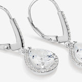 Round Cut Cubic Zirconia in 925 Sterling Silver Earrings 3