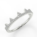 Stunning 0.54 TCW Round Moissanite Stones Crown Wedding Band 5