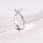 Stunning 1.0 - 2.0 CT Emerald Moissanite Engagement Ring with Hidden Halo Design 2