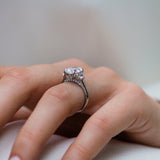 Oval Cut Three Stone Style Cubic Zirconia in 925 Sterling Silver Ring 6