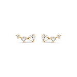 0.40 TCW Round Cut Moissanite Climber Earrings in Gold 6