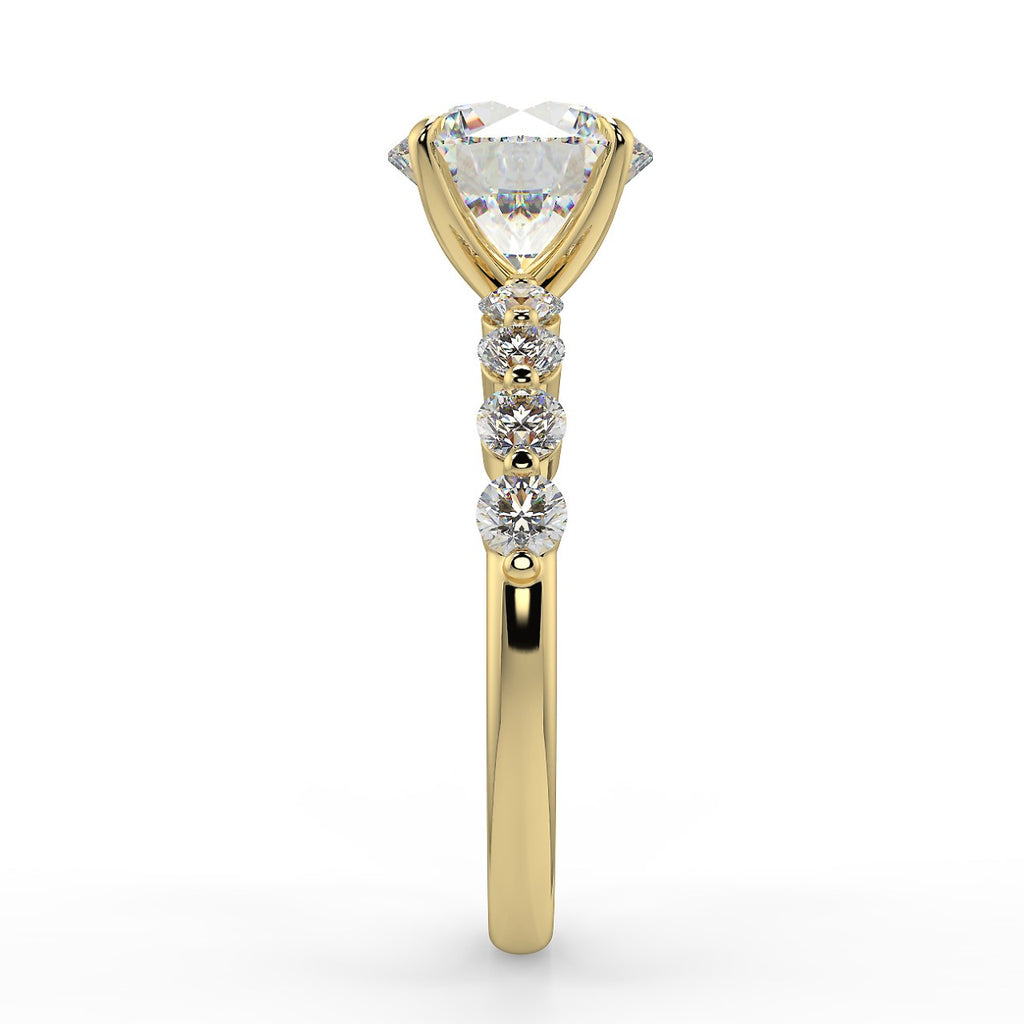 Stunning 2.0 CT Round Moissanite Engagement Ring with Pave Design 2