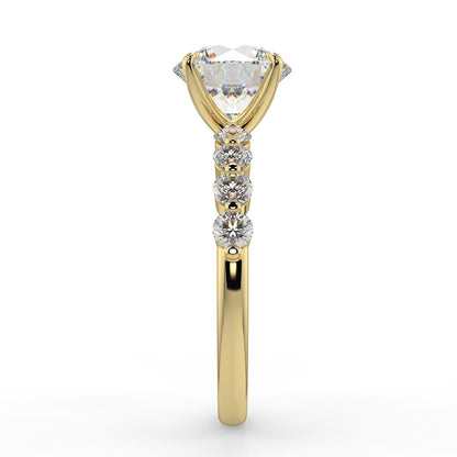 Stunning 2.0 CT Round Moissanite Engagement Ring with Pave Design 2