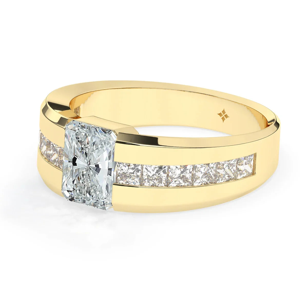 Stunning 2.0 CT Radiant Moissanite Men's Wedding Band with Channel Pave Design 2
