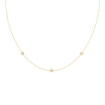 0.30 TCW Round Moissanite Diamond Floating Diamond Bezel Necklace in Solid Gold 4
