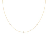 0.30 TCW Round Moissanite Diamond Floating Diamond Bezel Necklace in Solid Gold 4