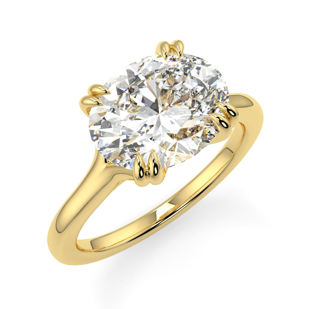 Stunning 2.85 CT East West Oval Moissanite Engagement Ring with Solitaire Design 1