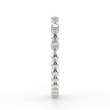 Stunning 0.15 TCW Round Moissanite Stones Beaded Wedding Bands 7