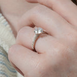 Stunning 1.0- 2.0 CT Round Moissanite Engagement Ring with Pave Design 8