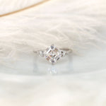 Stunning 2.20 CT Asscher Moissanite Engagement Ring with Three Stone Design 1