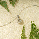 2.0 CT Round Moissanite Diamond Floral Halo  Pendant Necklace in Solid Gold 8