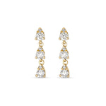 1.0 TCW Round Cut Moissanite Pear Drop Earrings in Gold 6