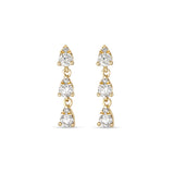 1.0 TCW Round Cut Moissanite Pear Drop Earrings in Gold 6