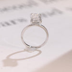 Stunning 1.0 - 2.0 CT Emerald Moissanite Engagement Ring with Hidden Halo Design 9