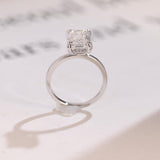 Stunning 1.0 - 2.0 CT Emerald Moissanite Engagement Ring with Hidden Halo Design 9