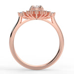 Stunning 0.85 CT Oval Moissanite Engagement Ring With Cluster Design 9