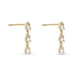 1.0 TCW Round Cut Moissanite Pear Drop Earrings in Gold 3
