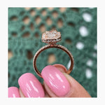 Stunning 1.0 CT Emerald Moissanite Engagement Ring with Halo & Pave Design 6