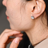 1.0 TCW Round Cut Moissanite Stud Earrings in Gold 7