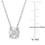 Round Cut Cubic Zirconia in 925 Sterling Silver Necklace 9