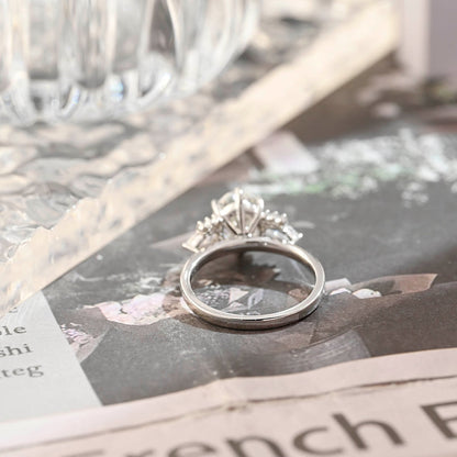 Stunning 2.0 CT Oval Moissanite Engagement Ring with Cluster Design 3