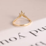 Stunning 0.2 TCW Marquise & Round Moissanite Stones Curved Wedding Bands 3