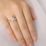 Stunning 1.0 CT Round Moissanite Engagement Ring with Hidden Halo Design 8